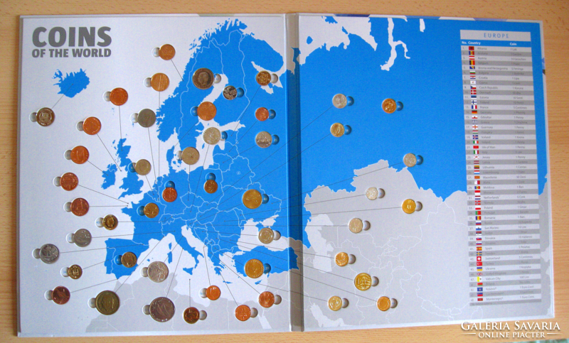 Coins of the world: europe - coins of European countries in a map album