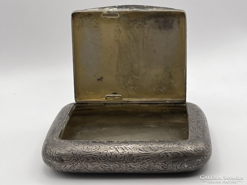 Elegáns századfordulós jelzett antik ezüst cigaretta tartó/tárca/dobozka/szelence