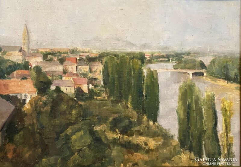 Buda landscape with the Danube - oil
