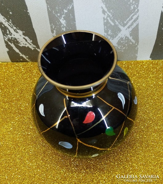 German black glass vase (veb kunstglas arnstadt) #1