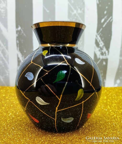 German black glass vase (veb kunstglas arnstadt) #1