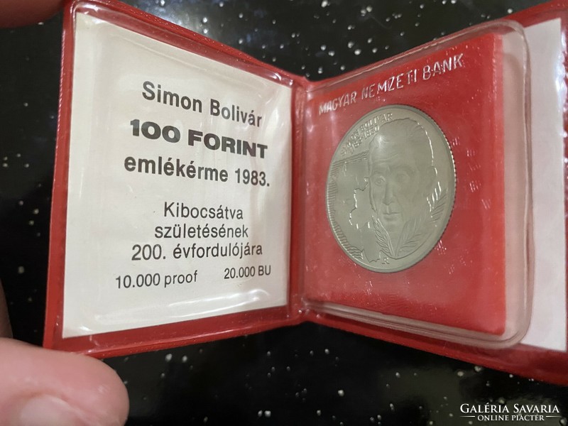 100 forint alpaca commemorative coin simon bolivár 1983.