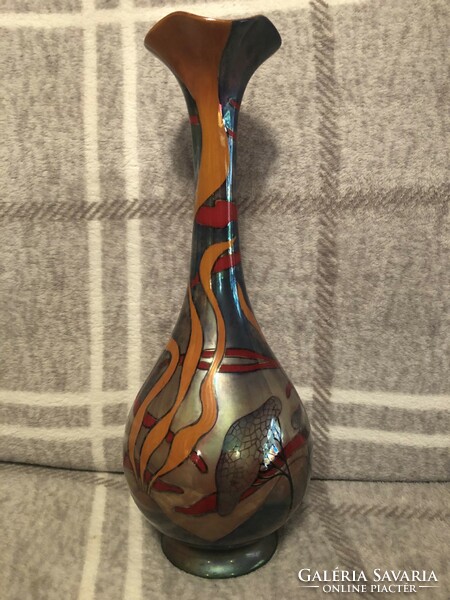 Zsolnay art nouveau volcano vase.