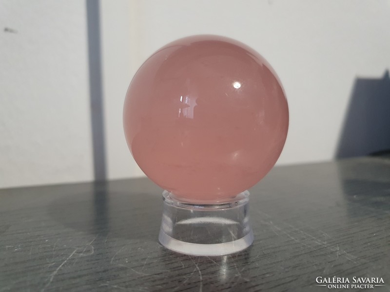Rose quartz mineral sphere