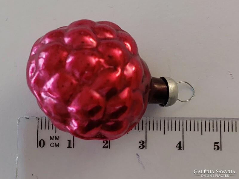 Old glass Christmas tree decoration red raspberry glass decoration