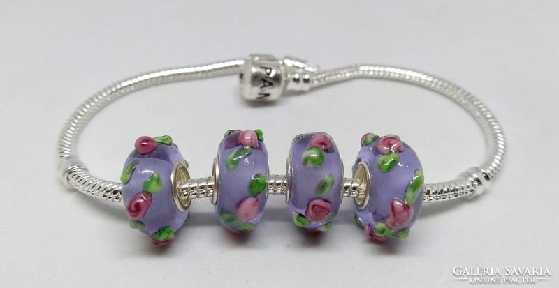Murano lampwork glass bead charm, pandora bracelet, necklace