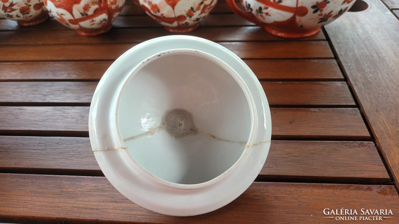 Pirkenhammer tojáshéj porcelán teáskészlet, orientális mintával