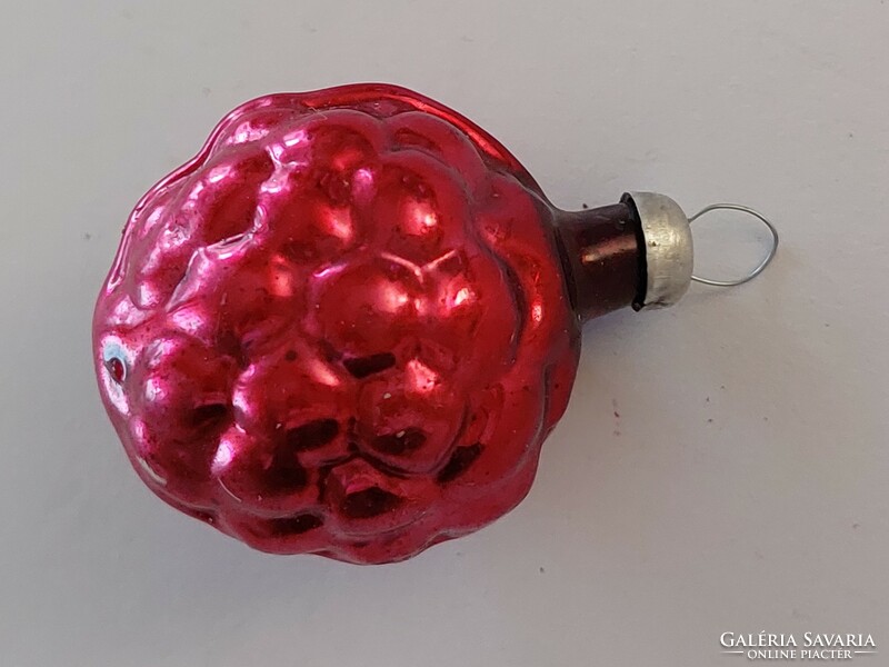 Old glass Christmas tree decoration red raspberry glass decoration