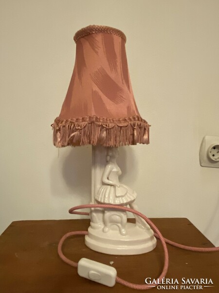 Art deco porcelain female-shaped reading/mood lamp