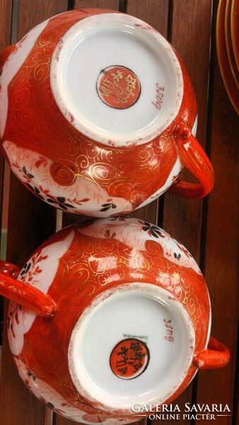 Pirkenhammer eggshell porcelain tea set with oriental pattern