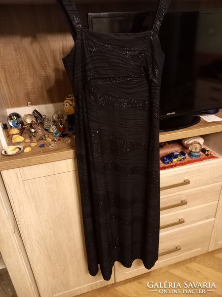Black sequined maxi casual dress