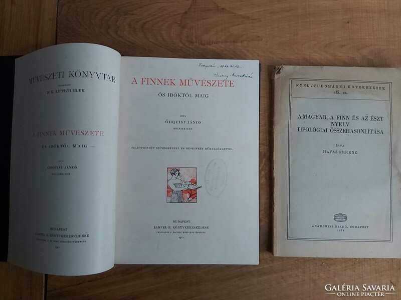 Rare Finno-Ugric linguistic books and antique Finnish art book