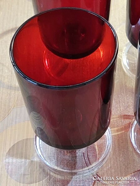 Bordó üvegpohár Luminarc francia talpas pohár 6 db