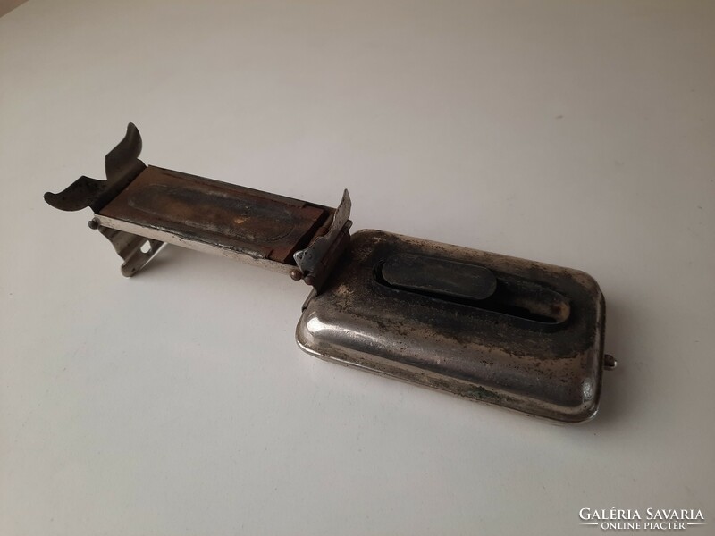 Antique small curling iron heater, alpaca