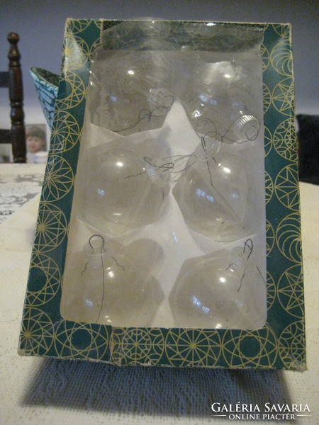 Üveg karácsonyfa díszek  , NDK  .   a 60 as évekből , 5,5 cm  átmérőjű