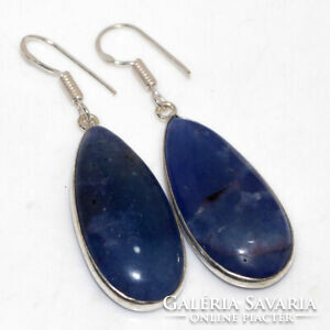 925 sterling silver earrings with real raw sapphire