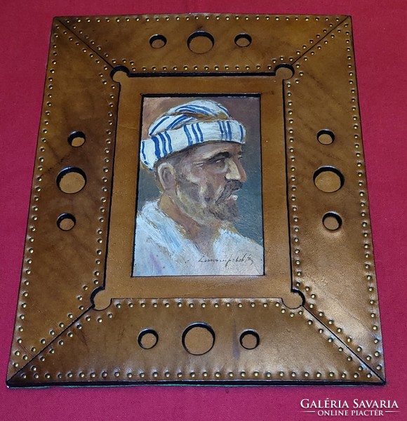 Arab male portrait in a special frame of an antique painting