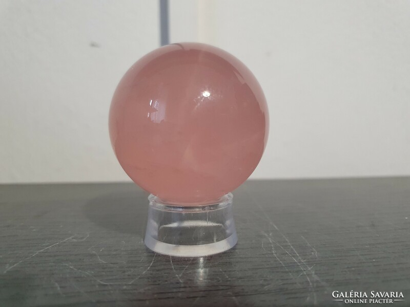 Rose quartz mineral sphere