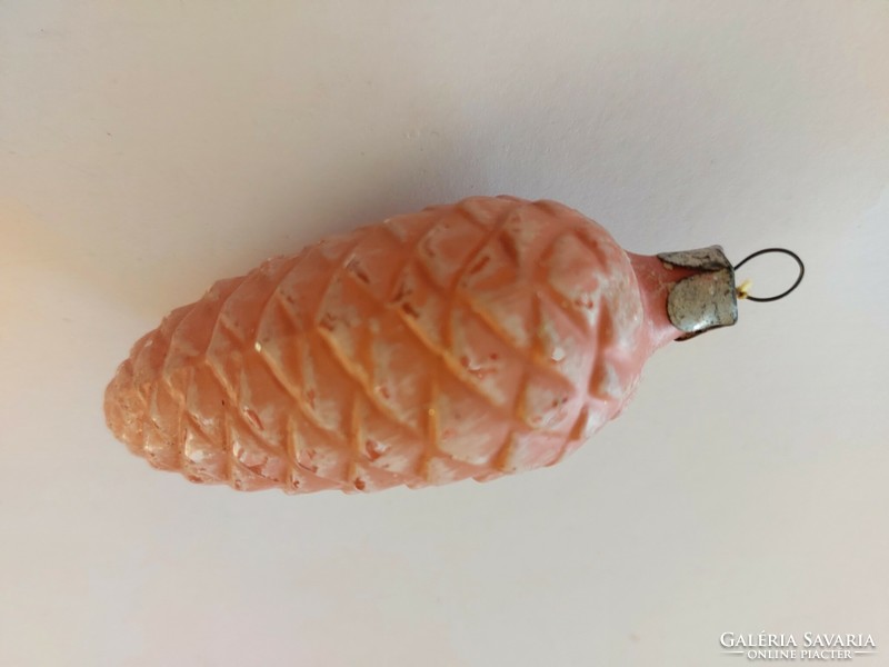 Old glass Christmas tree decoration pink cone glass decoration