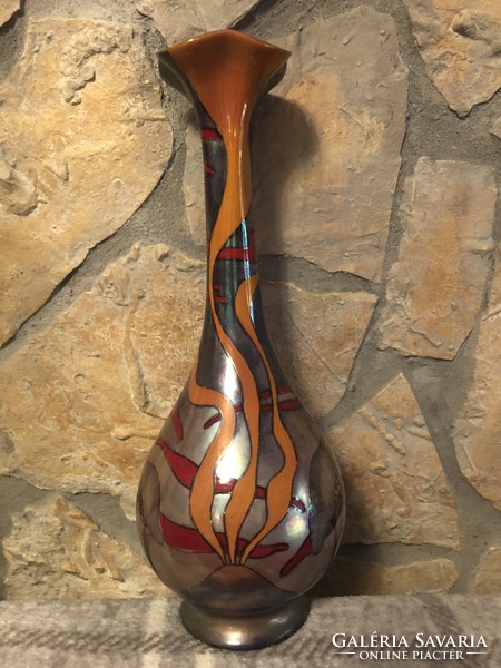 Zsolnay art nouveau volcano vase.