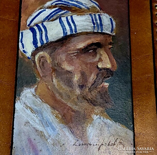 Arab male portrait in a special frame of an antique painting