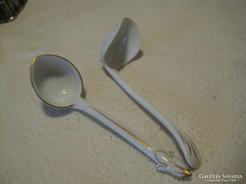 Zsolnay porcelain spoons, 18 and 19 cm