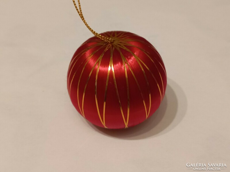 Retro old Christmas tree diss red apple with gold interweaving rare