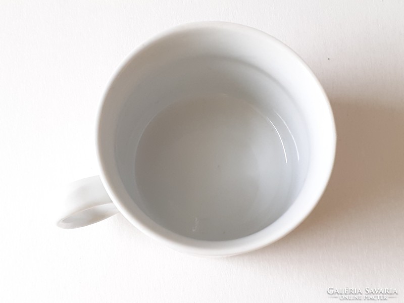 Retro Zsolnay porcelán bögre piros mintás régi teás csésze