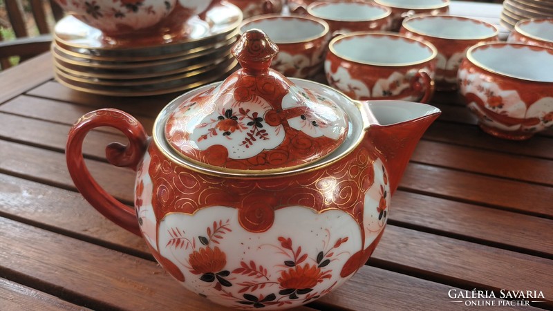 Pirkenhammer eggshell porcelain tea set with oriental pattern