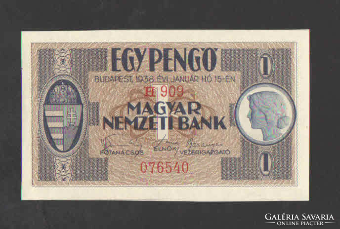 1 Pengő 1938. Unc!! Rare!!