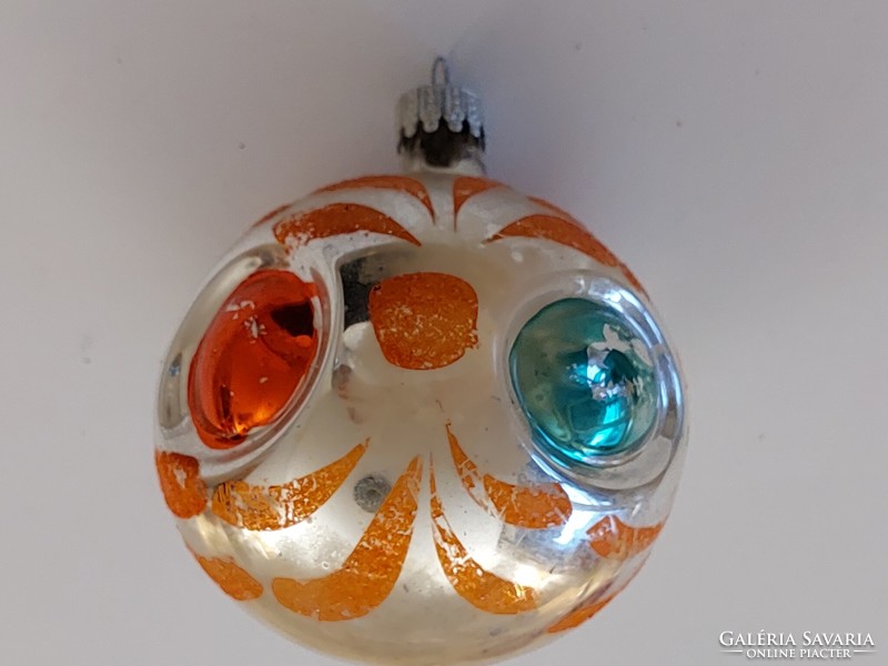 Old glass Christmas tree ornament colorful sphere large glass ornament
