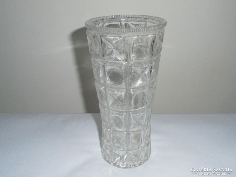 Retro üveg váza - 18 cm magas - 1970-es évekből