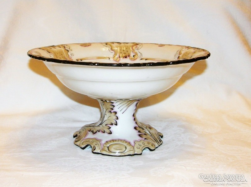 Antique xix. Sz. Fischer & mieg pedestal bowl - table center - serving