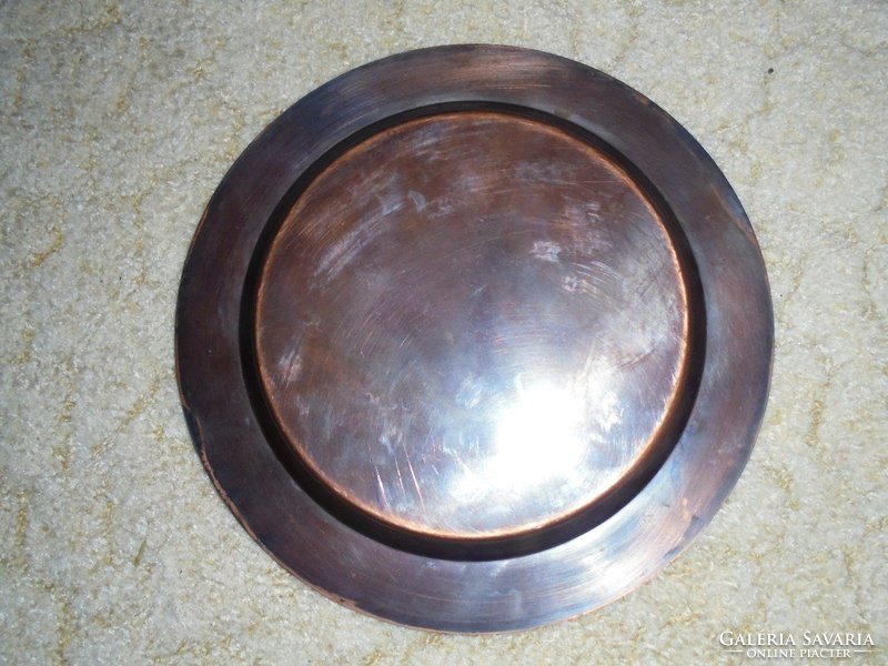 Vörös réz tányér  - 22.7 cm átmérő - gravírozható