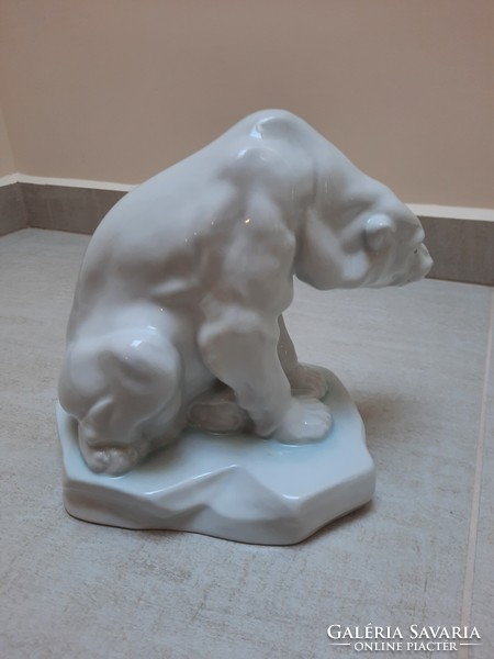 Herend's colorful sitting polar bear on the ice sheet figure. Jubilee