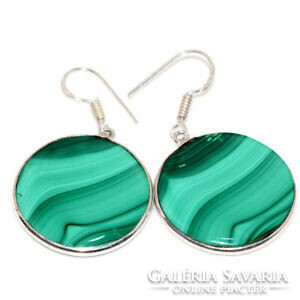 925 sterling silver earrings with genuine Pakistani malachite