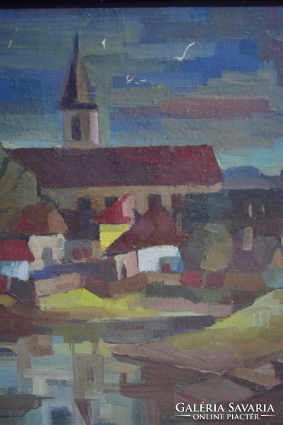 Ismeretlen festő : tájkép falusi táj
