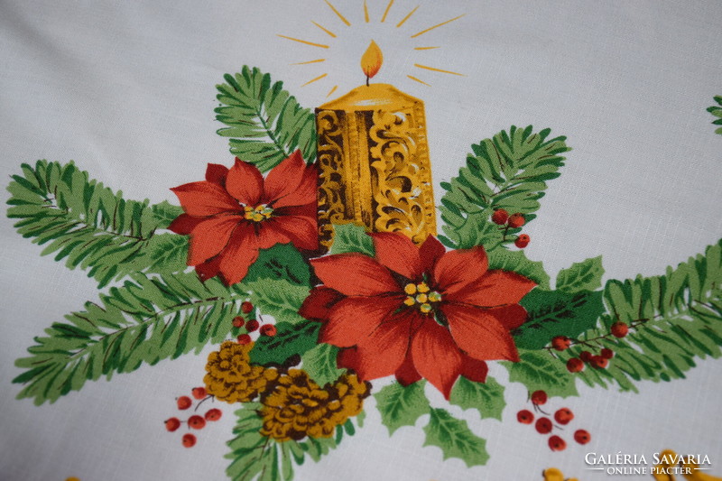Festive Christmas tablecloth round tablecloth 123 cm