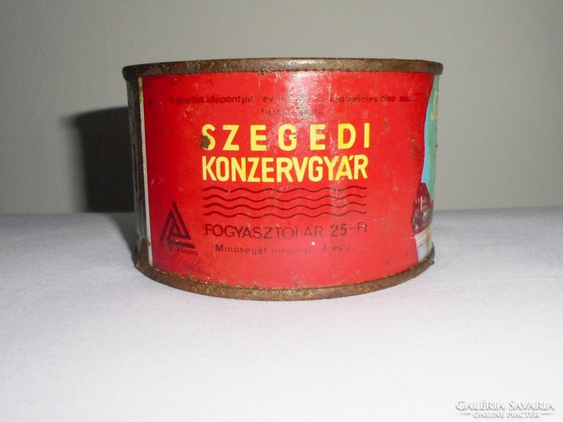 Retro Szeged fish juice tin can - Szeged cannery - from the 1980s