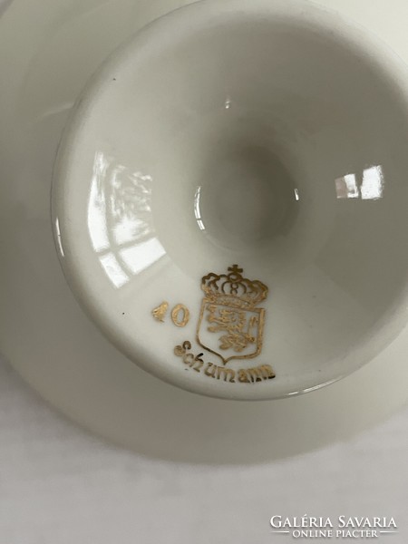 Régi, vintage, Schumann Arzberg Bavaria 3db 3 részes porcelán, aranyozott reggeliző készlet, szett