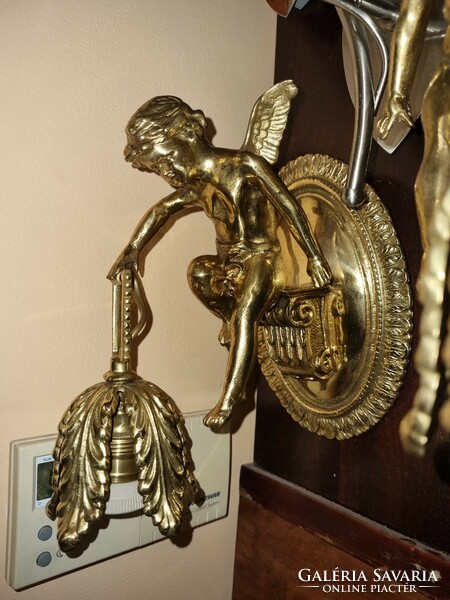 2 old copper angelic wall levers