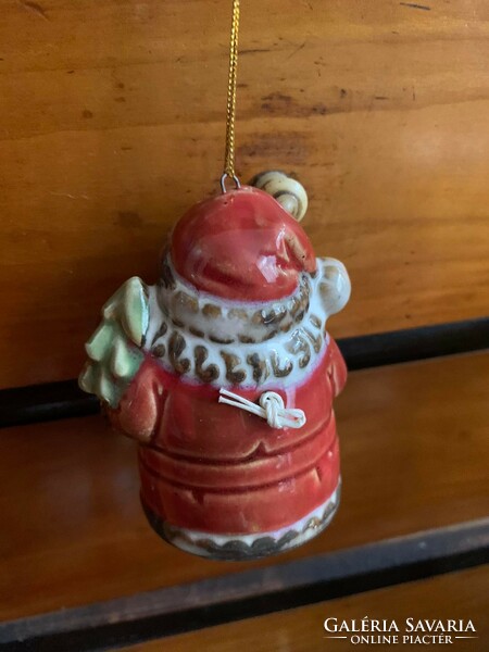 Christmas tree ornament porcelain Santa bell