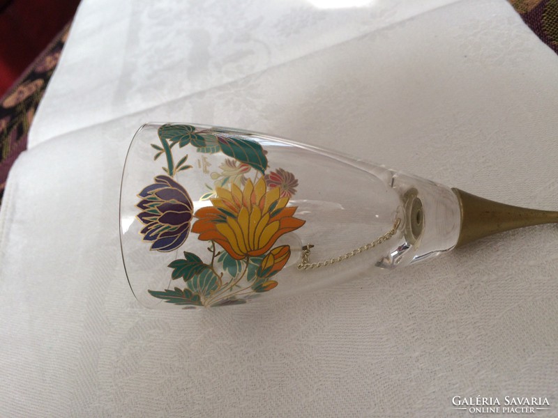 Rosenthal üveg csengő, harang virágmintával