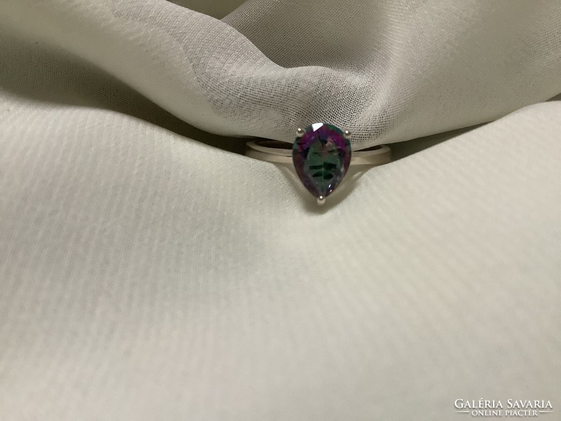 Mystic topaz, silver, 925 women's ring