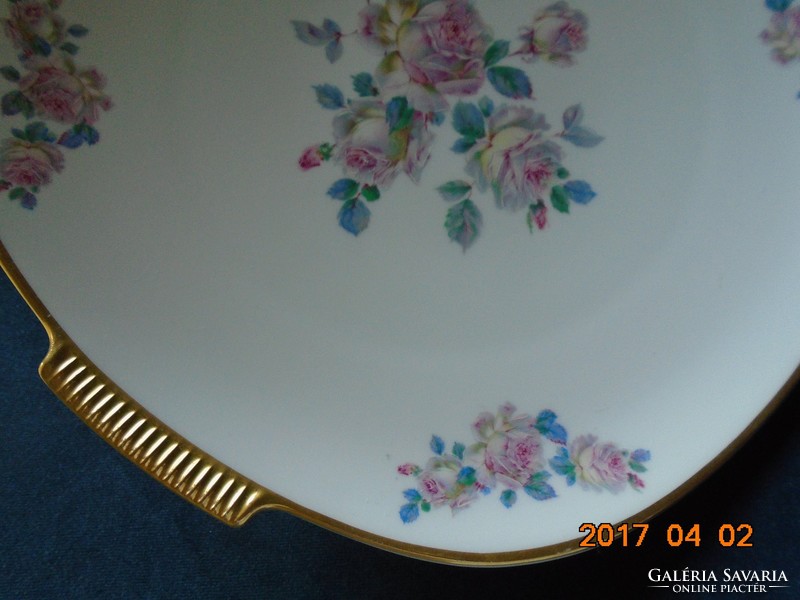 Grandiose signature alka-art bowl with special sophisticated rose pattern, opulent gilding