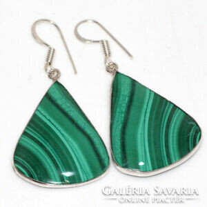 925 sterling silver earrings with genuine Pakistani malachite