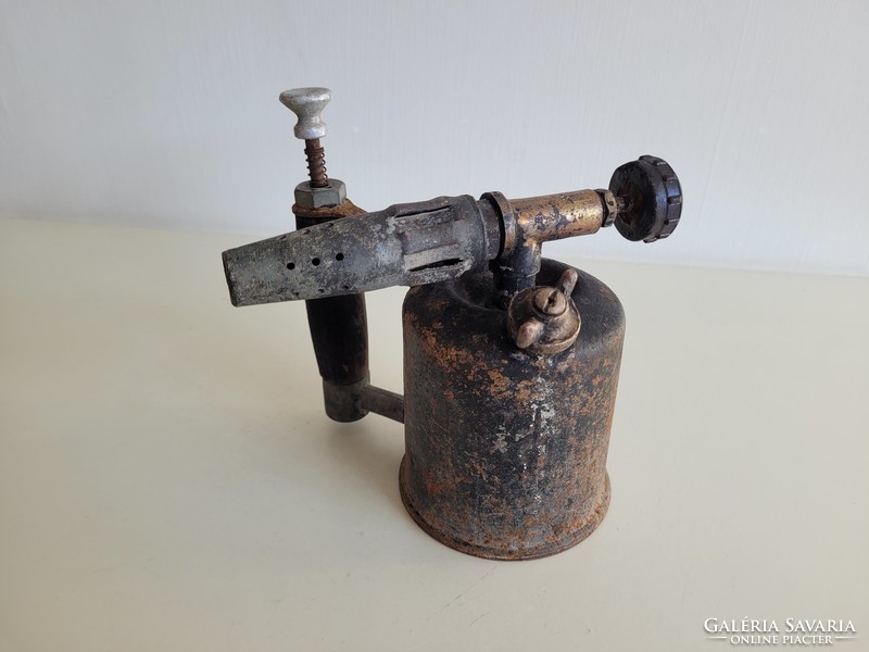 Old vintage industrial tool petrol lamp soldering lamp