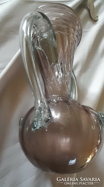 Szakított üveg füles váza