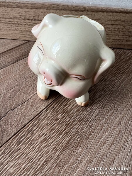 Vintage pig porcelain flower holder