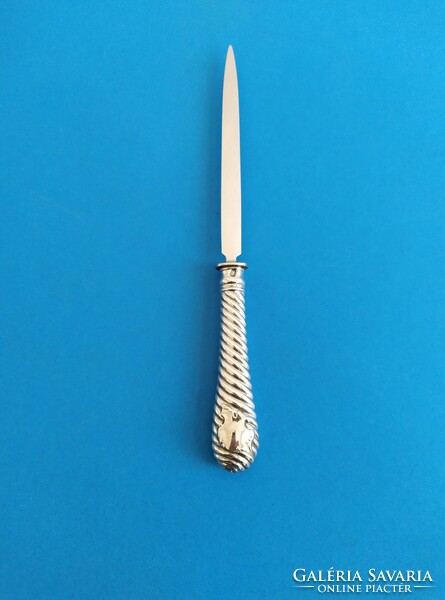 Silver art-deco leaf-cutting knife